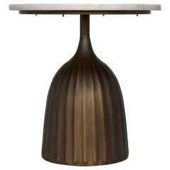 Samuel Side Table, Aged Brass