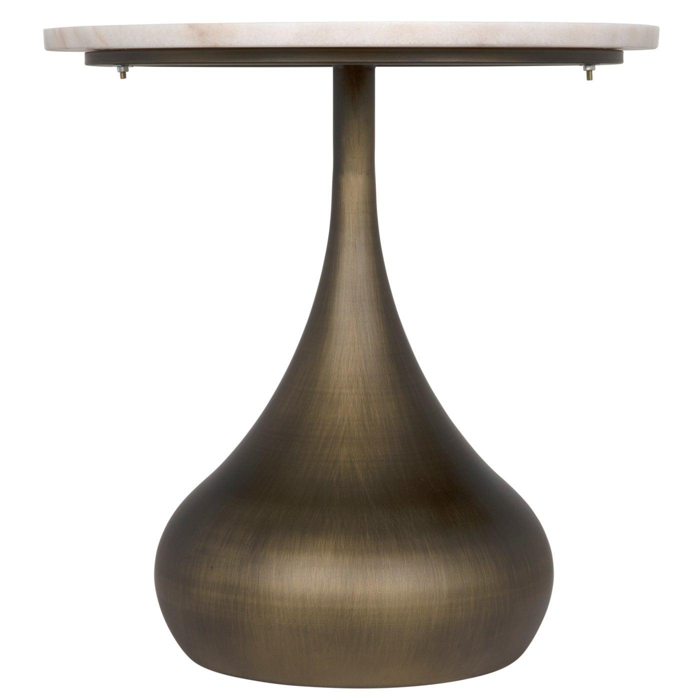 Mateo Side Table, Aged Brass