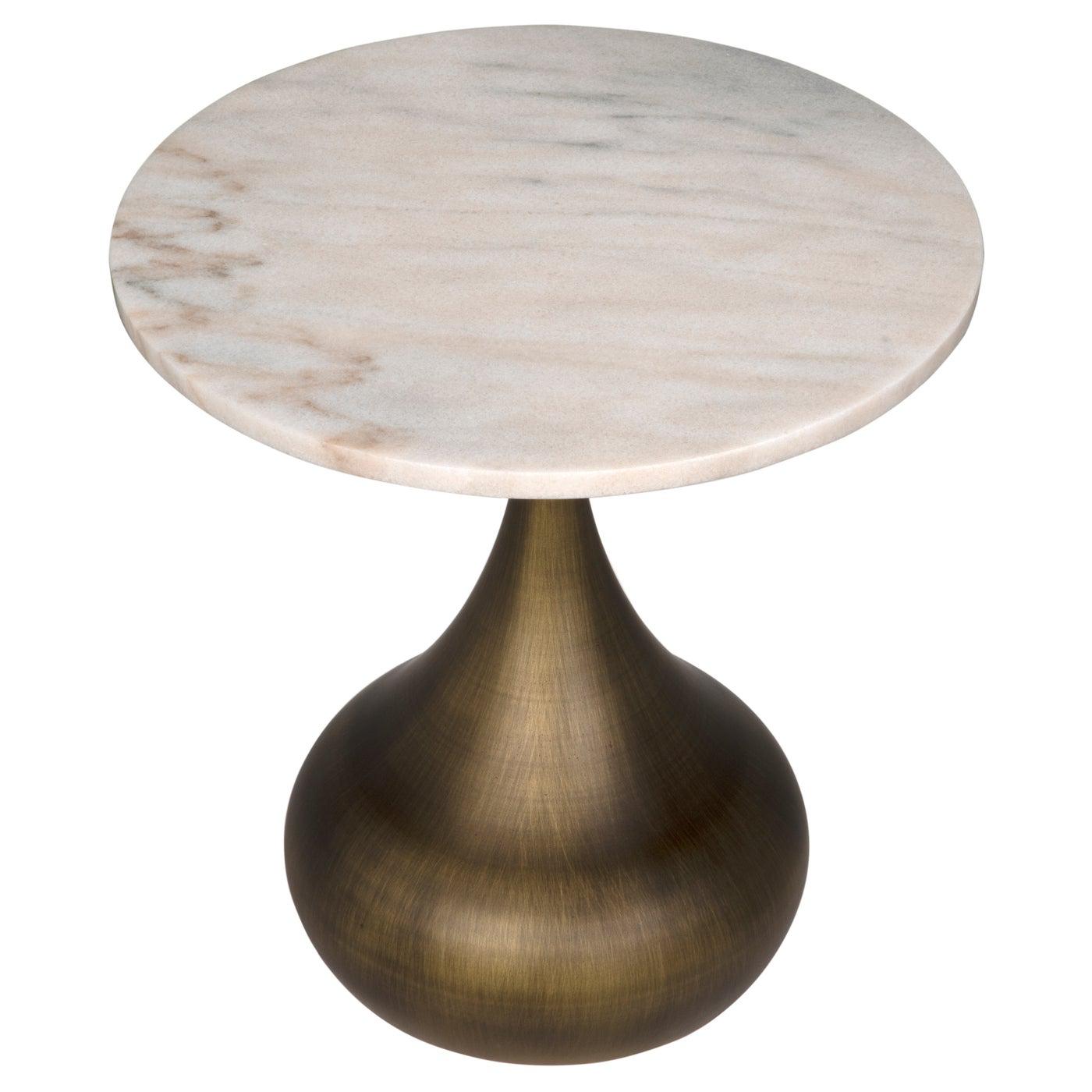 Mateo Side Table, Aged Brass