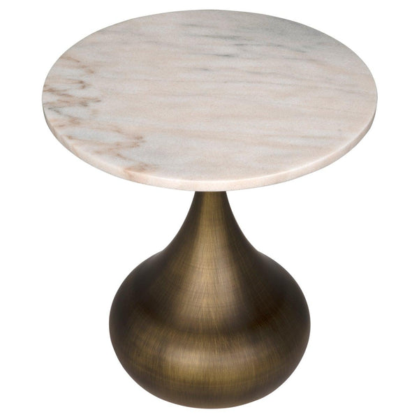 Mateo Side Table, Aged Brass-Noir Furniture-Blue Hand Home
