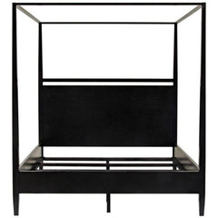 Reclaimed washed oak modern 4-poster bed, cal king-CFC Furniture-Blue Hand Home