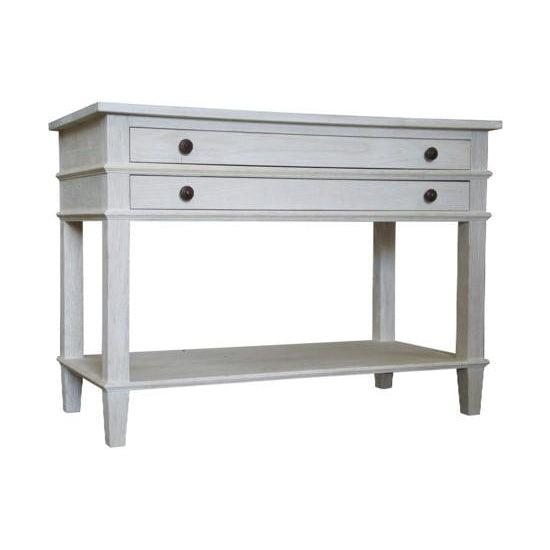 Reclaimed washed oak 2-drawer nighstand, 1 shelf