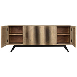 Noir Illusion Sideboard with Metal Base, Bleached Walnut-Noir Furniture-Blue Hand Home