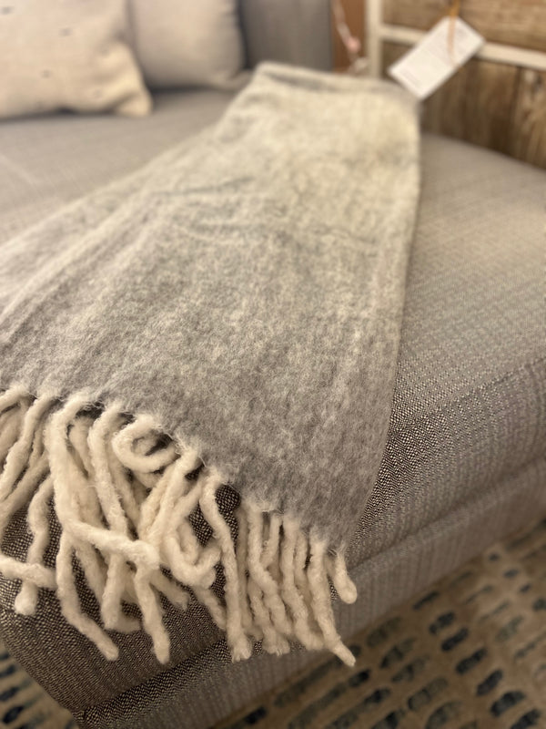Mohair Throw Stripes-India Heritage-Blue Hand Home