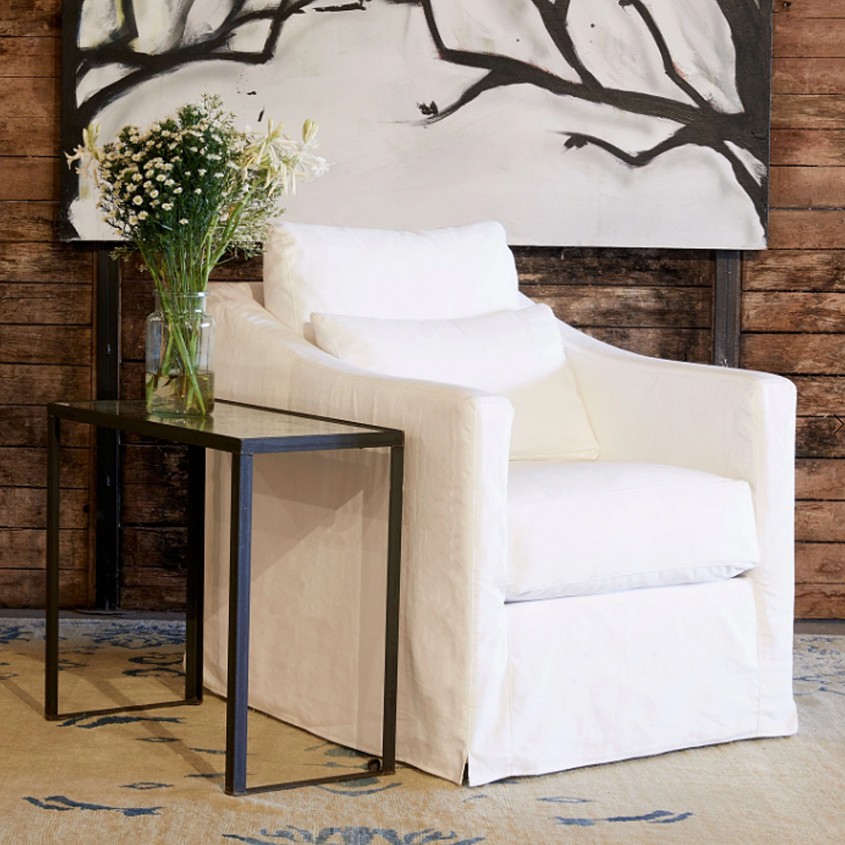 In Stock - Rebecca Chair Essentials Denim White-Cisco Brothers-Blue Hand Home