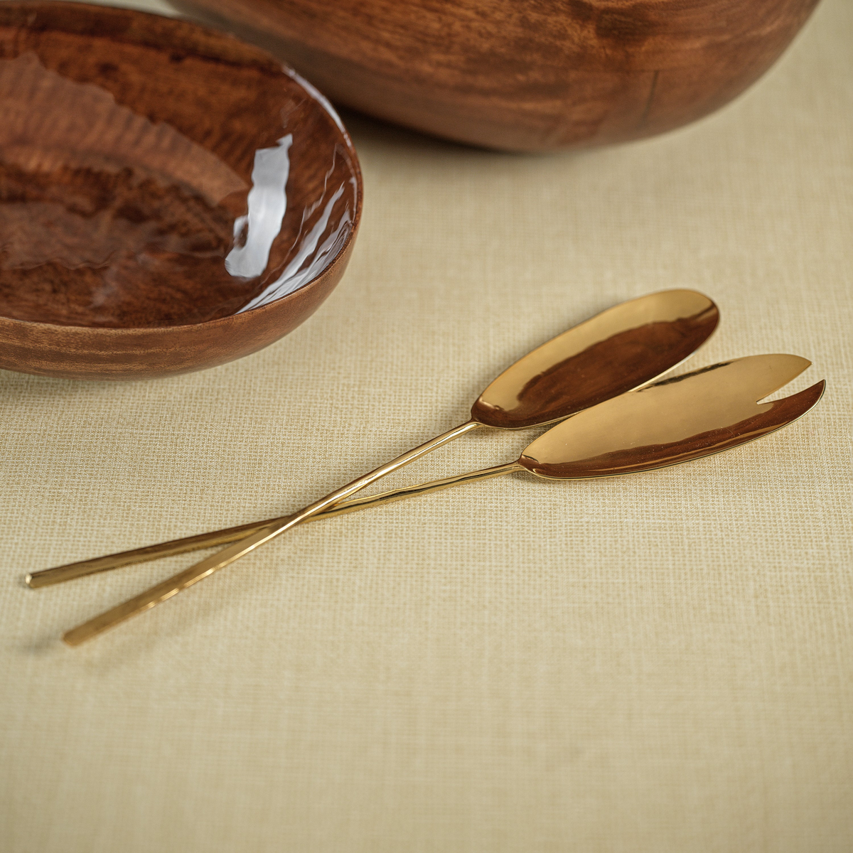 Maize Polished Gold Server Set-Blue Hand Home