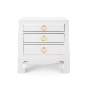 Villa & House - Jacqui 3-Drawer Side Table In White-Bungalow 5-Blue Hand Home