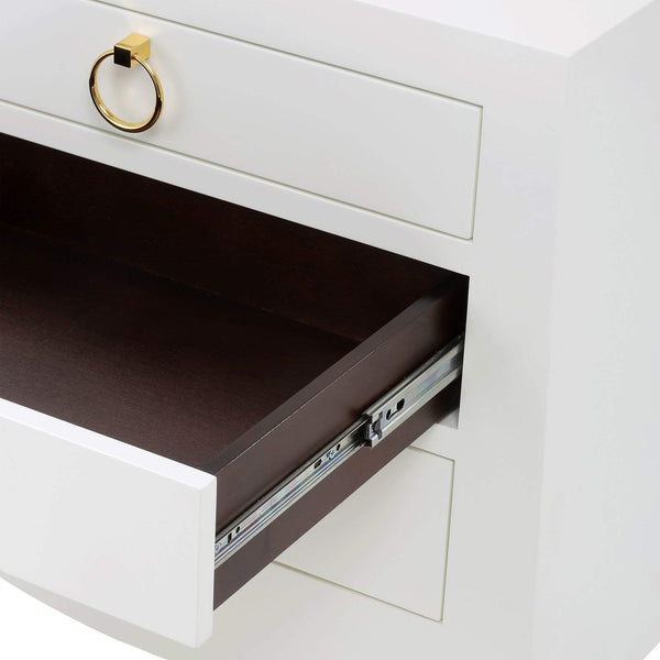 Villa & House - Jacqui 3-Drawer Side Table In White-Bungalow 5-Blue Hand Home