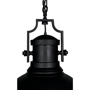 Metal Marine Fixture Pendant, Black Steel-Noir Furniture-Blue Hand Home