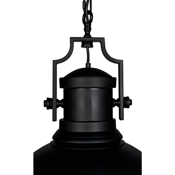 Metal Marine Fixture Pendant, Black Steel-Noir Furniture-Blue Hand Home