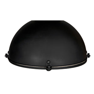 Metal Marine Fixture Pendant, Black Steel-Noir Furniture-Blue Hand Home