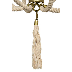 Alec Chandelier, Antique Brass and Rope