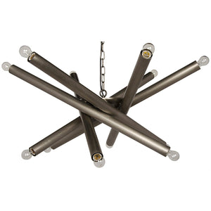 Lex Chandelier, Metal with Antique Silver Finish-Noir Furniture-Blue Hand Home