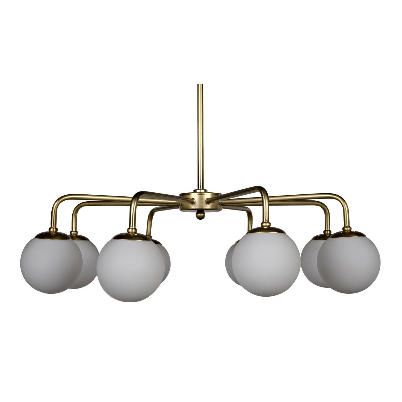 Larenta Chandelier, Antique Brass and Glass