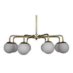 Larenta Chandelier, Antique Brass and Glass