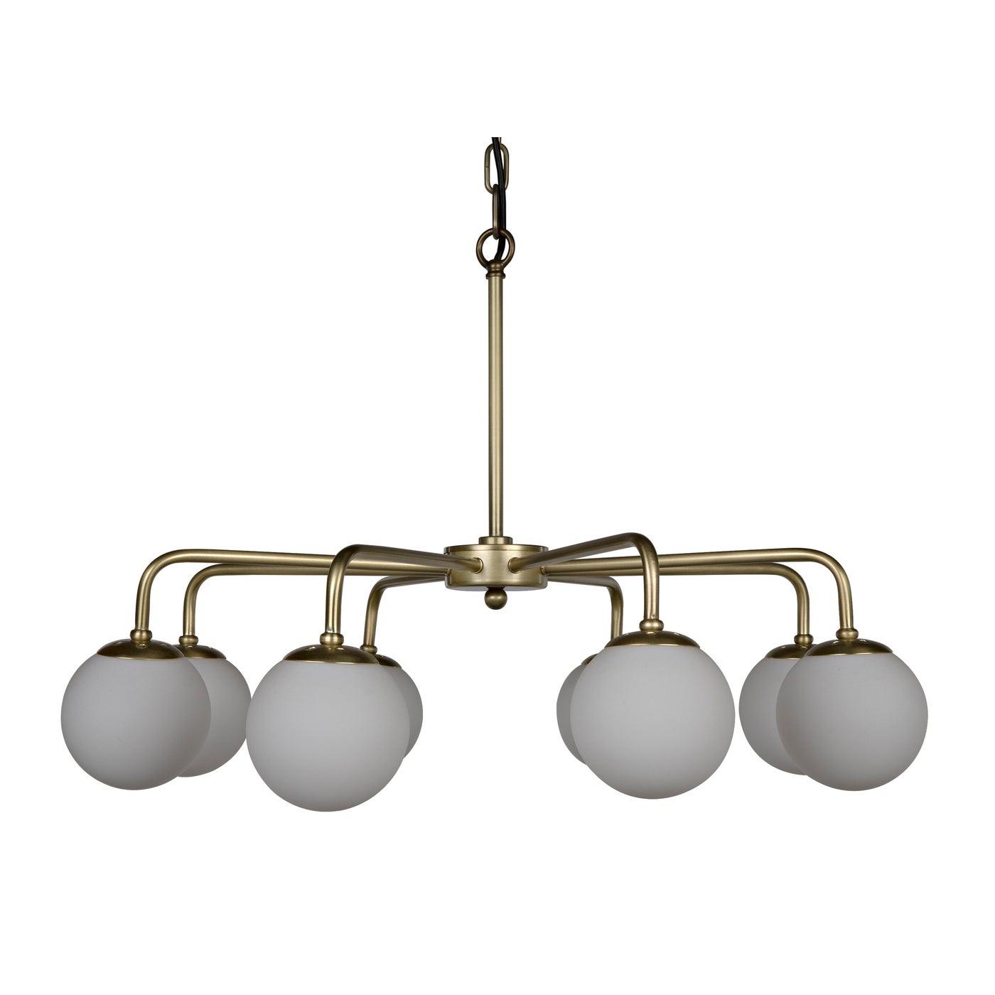 Larenta Chandelier, Antique Brass and Glass