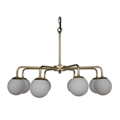 Larenta Chandelier, Antique Brass and Glass