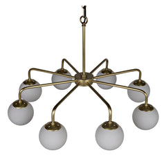 Larenta Chandelier, Antique Brass and Glass