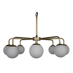Larenta Chandelier, Antique Brass and Glass