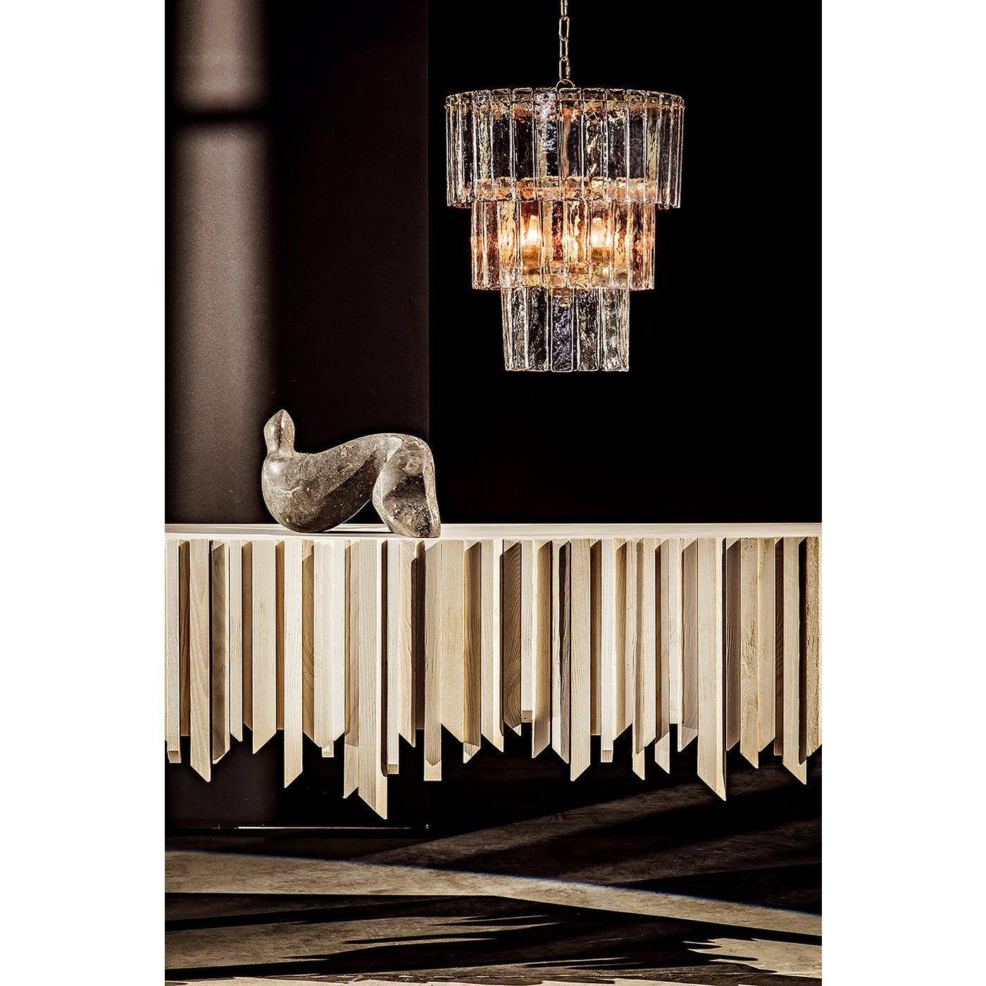 Bruna Chandelier, Small, Metal with Brass Finish
