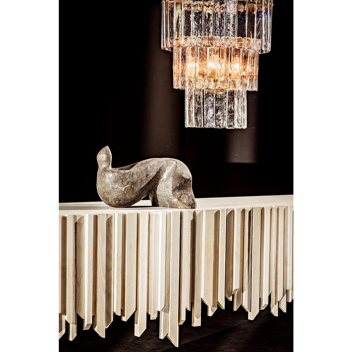Bruna Chandelier, Small, Metal with Brass Finish