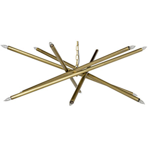 Ikram Chandelier, Metal with Brass Finish-Noir Furniture-Blue Hand Home