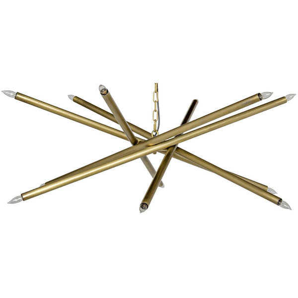 Ikram Chandelier, Metal with Brass Finish-Noir Furniture-Blue Hand Home