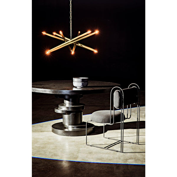 Ikram Chandelier, Metal with Brass Finish-Noir Furniture-Blue Hand Home