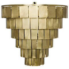 Shield Chandelier, Metal with Brass Finish