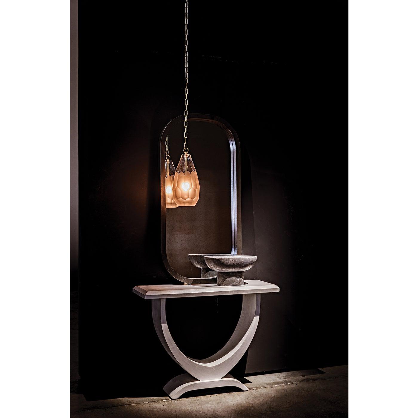 Ice Pendant, Steel and Glass