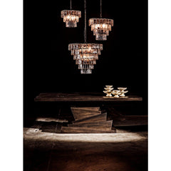 Carnegie Chandelier, Medium, Black Steel