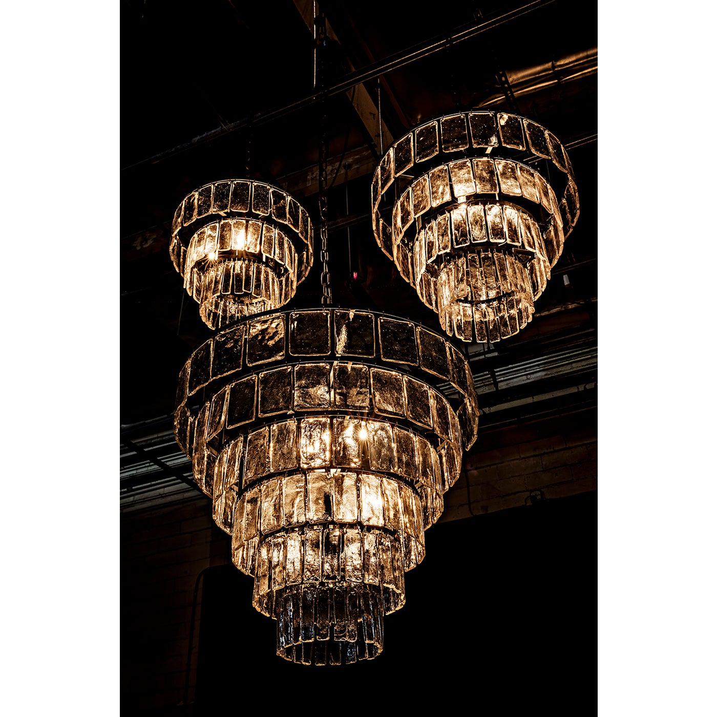 Carnegie Chandelier, Small, Black Steel
