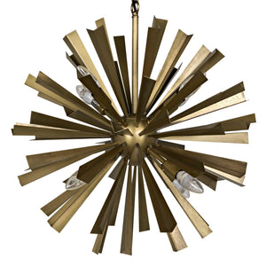 Bero Chandelier, Metal with Brass Finish-Noir Furniture-Blue Hand Home