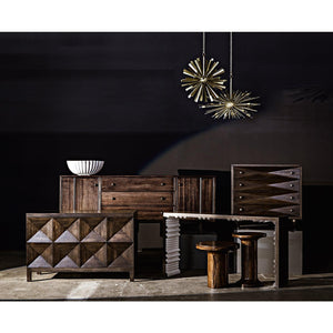 Bero Chandelier, Metal with Brass Finish-Noir Furniture-Blue Hand Home