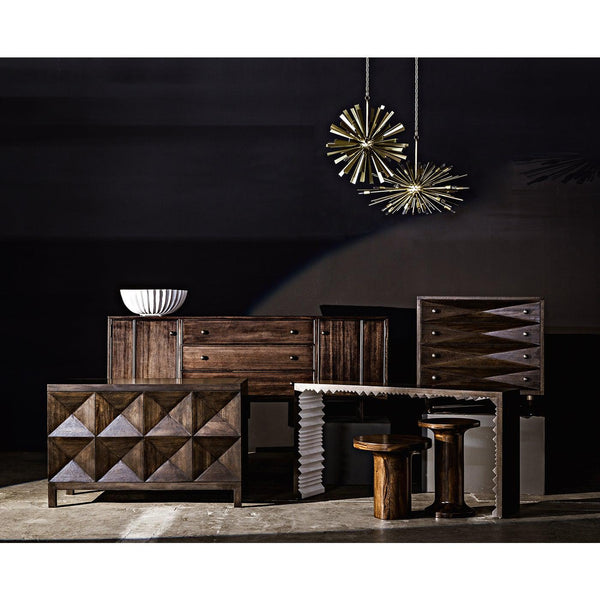 Bero Chandelier, Metal with Brass Finish-Noir Furniture-Blue Hand Home