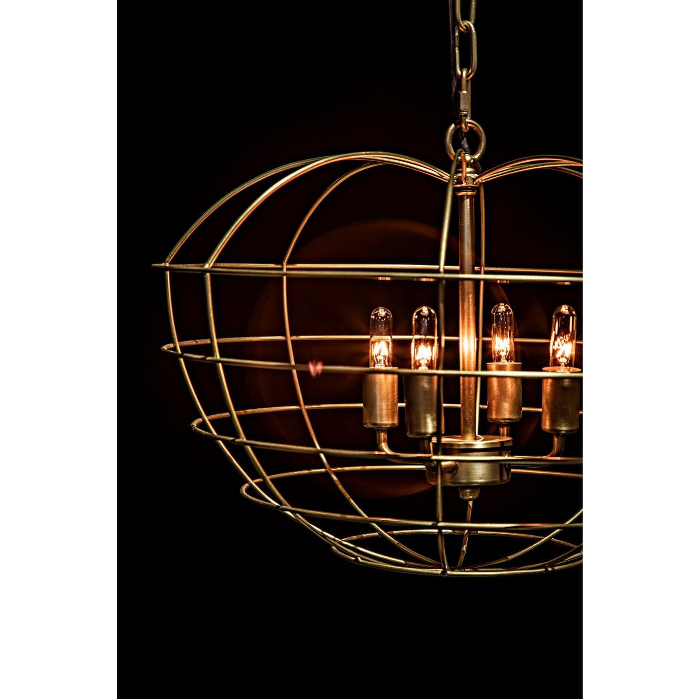 Mo Pendant, Metal with Brass Finish