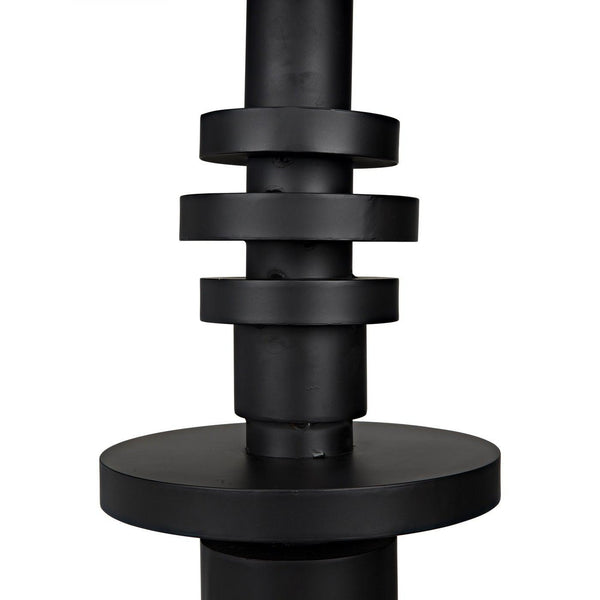 Wilton Floor Lamp with Shade, Black Steel-Noir Furniture-Blue Hand Home