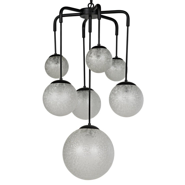 Artemis Chandelier, Steel with Black Finish-Noir Furniture-Blue Hand Home
