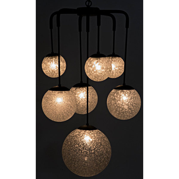 Artemis Chandelier, Steel with Black Finish-Noir Furniture-Blue Hand Home