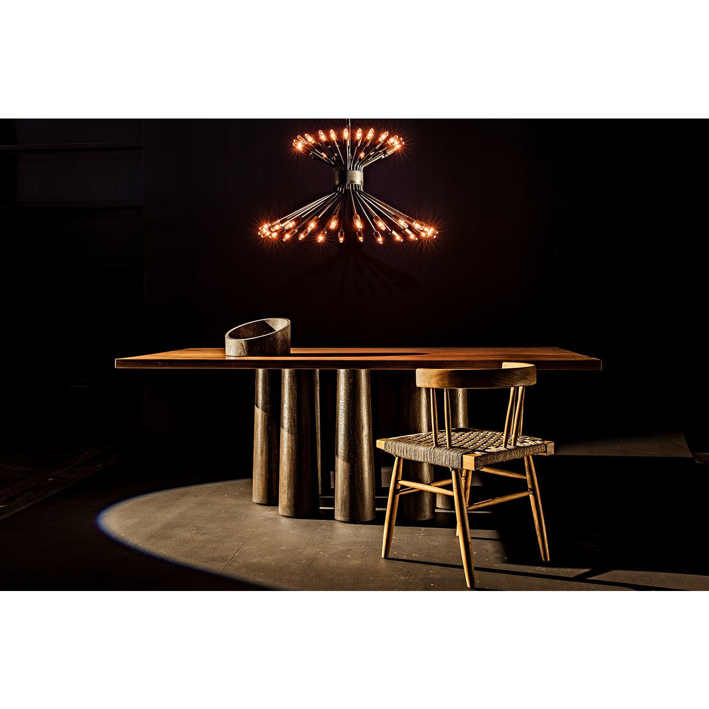 Mancini Chandelier, Black Steel