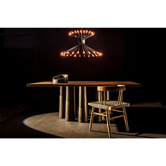 Mancini Chandelier, Black Steel