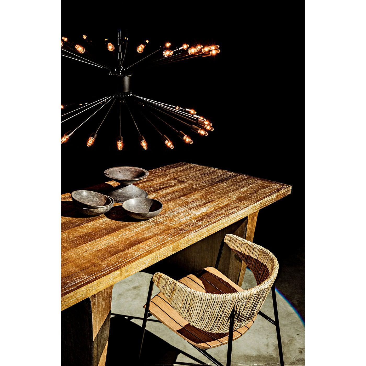 Lampberto Chandelier, Black Steel