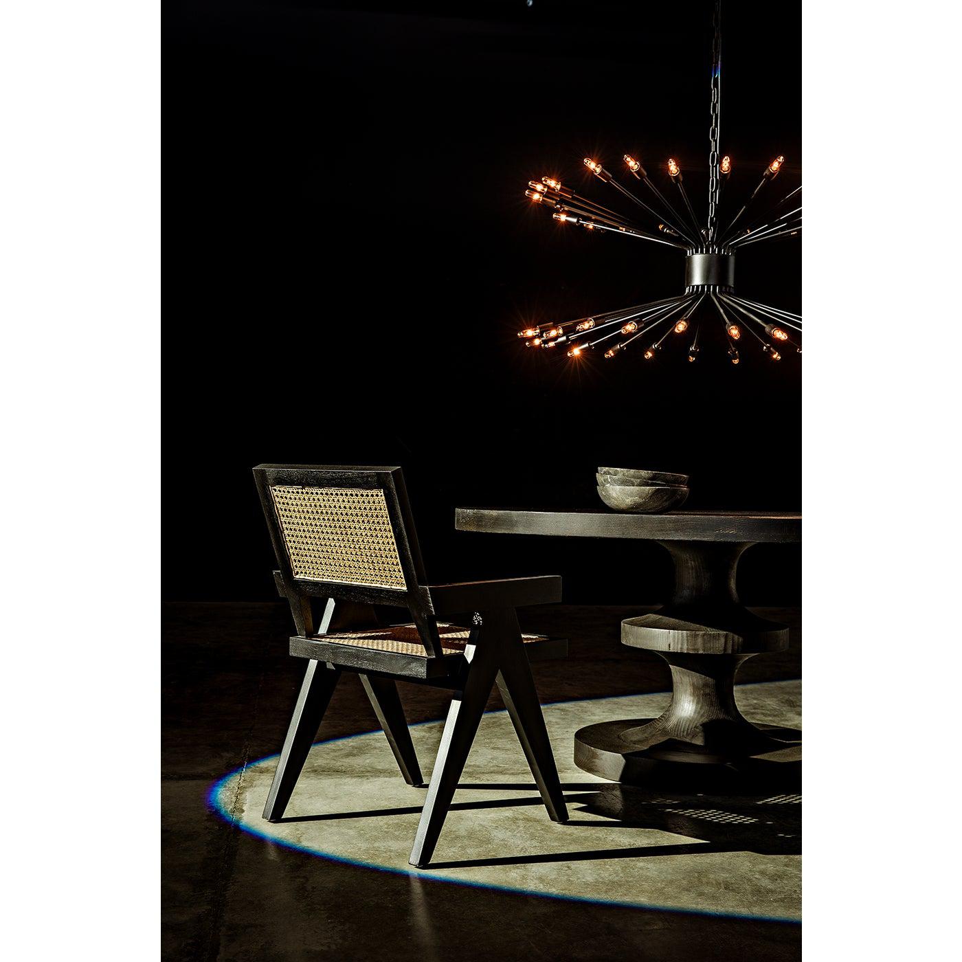 Lampberto Chandelier, Black Steel