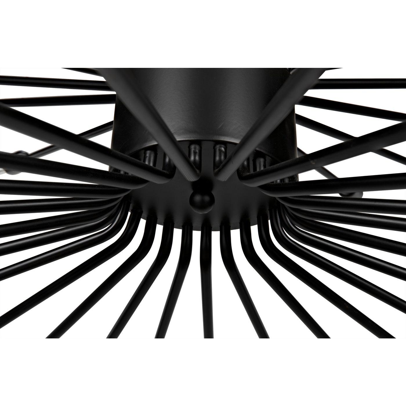 Lampberto Chandelier, Black Steel