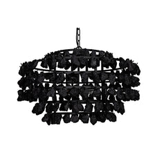 Vulcan Chandelier, Black Steel with Black Glass