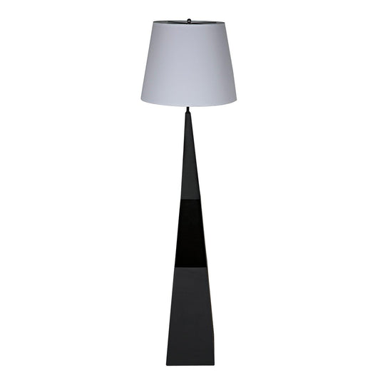 Rhombus Floor Lamp with Shade, Black Metal-Noir Furniture-Blue Hand Home
