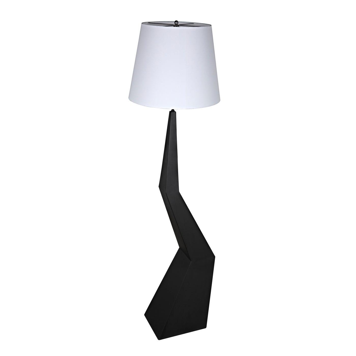 Rhombus Floor Lamp with Shade, Black Metal