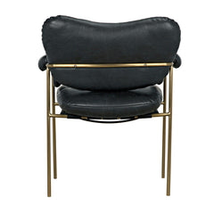 Noir Aphrodites Chair, Metal with Leather-Noir Furniture-Blue Hand Home