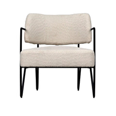 Noir Zeus Chair, Metal and Boucle Fabric-Noir Furniture-Blue Hand Home
