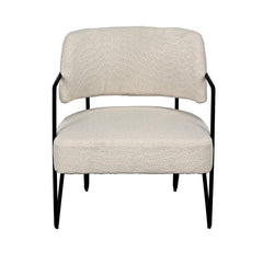 Noir Zeus Chair, Metal and Boucle Fabric-Noir Furniture-Blue Hand Home